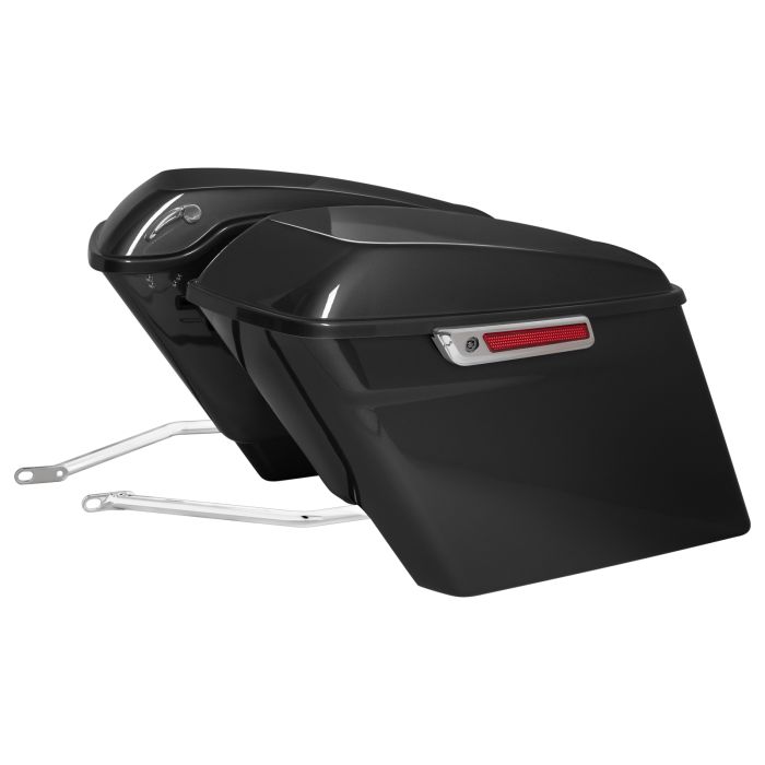 Hogworkz Unpainted Harley® Softail Stretched Saddlebag Conversion Kit w/ Chrome Hardware for '84-'17