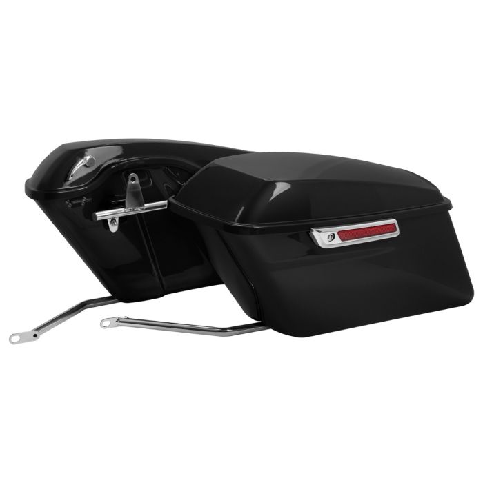 Hogworkz Unpainted Harley® Softail Standard Saddlebag Conversion Kit w/ Chrome Hardware for '18-'22