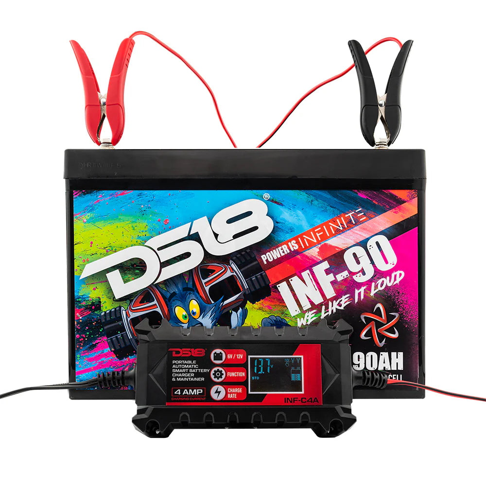 DS18 4 AMP Automatic Smart Lithium and AGM Car Battery Charger & Maintainer