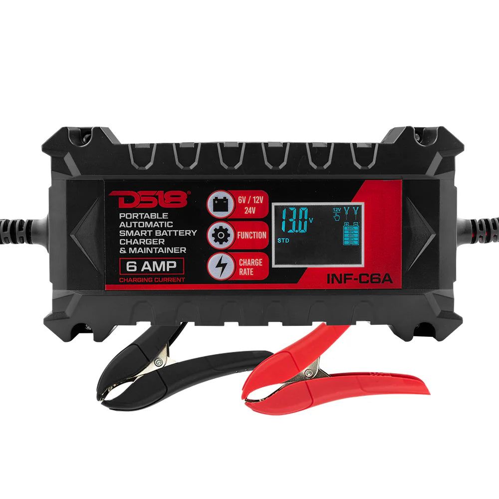 DS18 6 AMP Automatic Smart Lithium and AGM Car Battery Charger & Maintainer