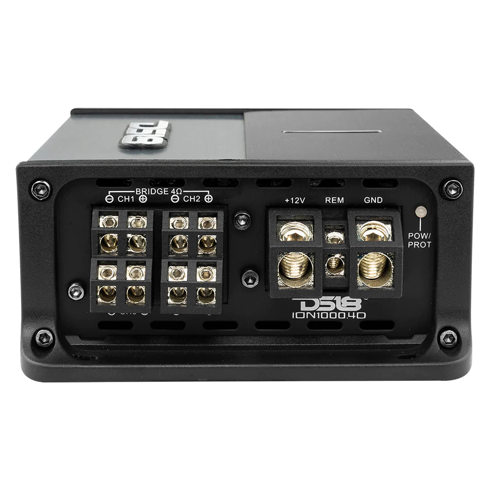 DS18 ION Compact Full-Range Class D 4-Channel Amplifier 4 x 150 Watts RMS @ 4-ohm