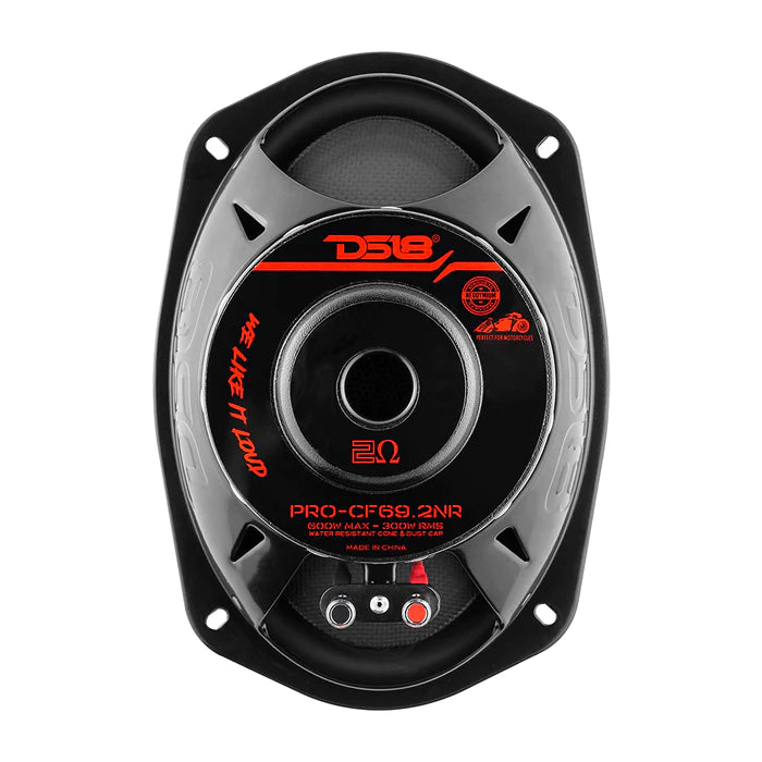 DS18 PRO 6x9" Neodymium Carbon Fiber Water resistant Cone Mid-Bass Loudspeaker 300 Watts Rms 2-Ohm (Single Unit)