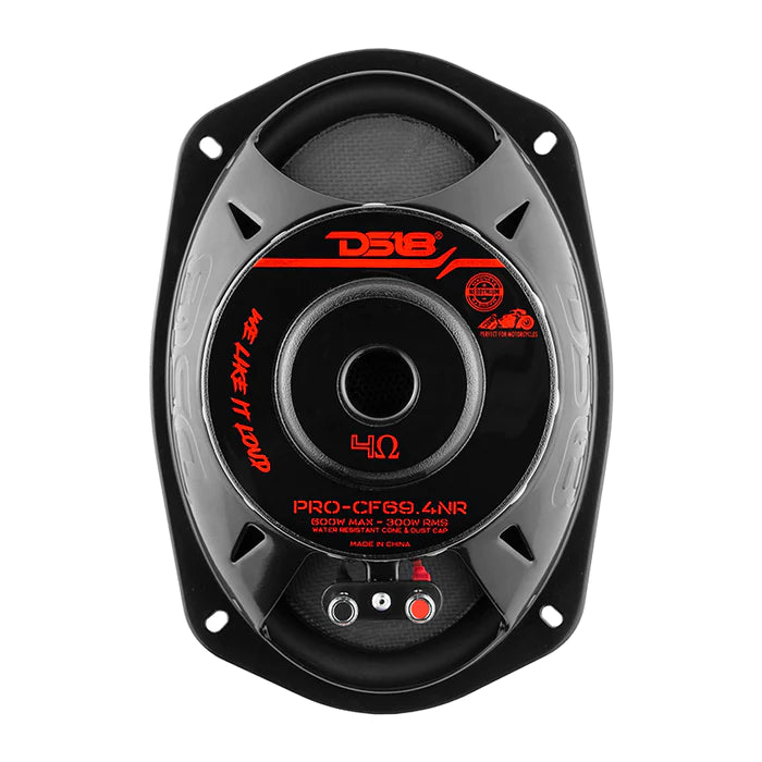 DS18 PRO 6x9" Neodymium Carbon Fiber Water resistant Cone Mid-Bass Loudspeaker 300 Watts Rms 4-Ohm (Single Unit)