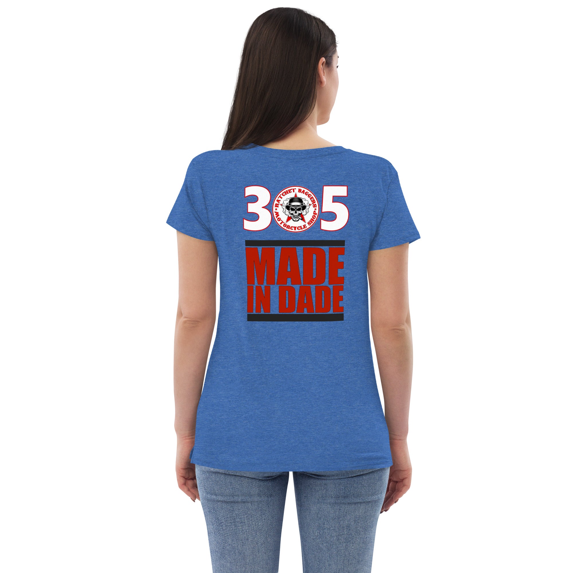 305 - Ratchet Baggers Made In Dade Women’s recycled v-neck t-shirt