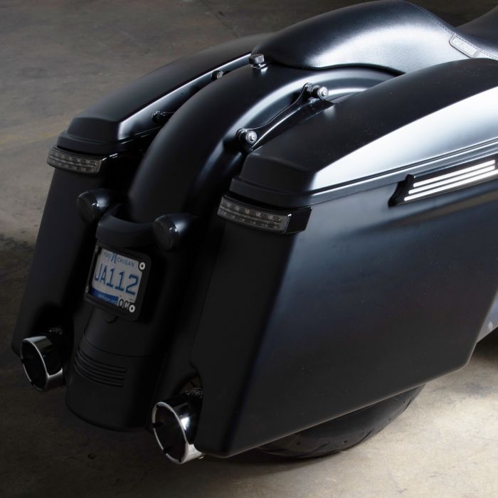 Hogworkz Unpainted 4" Dual Cut Stretched Saddlebags for Harley® Touring '14-'22