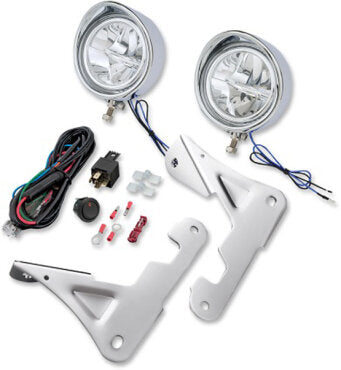 Chrome Glow Big Bike Parts 3.5" LED Passing Lamp - Add-On Light Kit for HD Touring Models