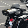 Hogworkz Vivid Black Chopped Tour Pack w/ Full Backrest & Chrome Hardware for Harley® Touring '97-'22