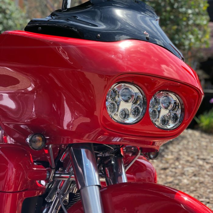 Hogworkz Harley® Road Glide Dual LED Chrome Headlight '98-'13