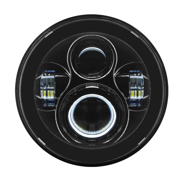 Hogworkz 7" LED Blackout Headlight with Auxiliary Passing Lamps