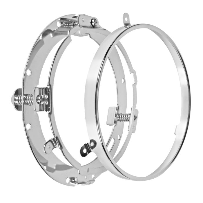 Hogworkz 7" LED Chrome HALOMAKER® Headlight with Auxiliary Passing Lamps