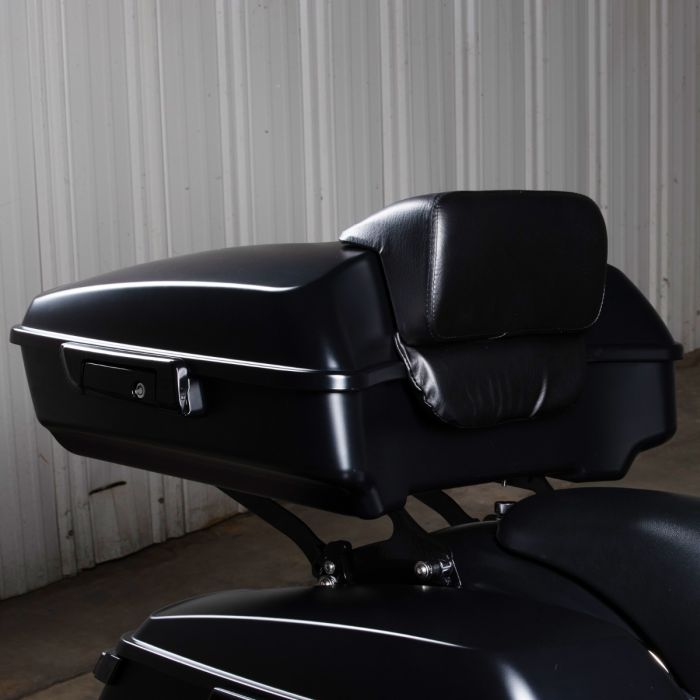 Hogworkz Vivid Black Chopped Tour Pack w/ Slim Backrest & Black Hardware for Harley® Touring '97-'22