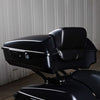 Hogworkz Vivid Black Chopped Tour Pack w/ Slim Backrest & Black Hardware for Harley® Touring '97-'22