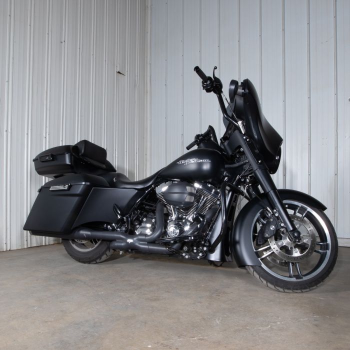 Hogworkz Vivid Black Chopped Tour Pack w/ Slim Backrest & Black Hardware for Harley® Touring '97-'22