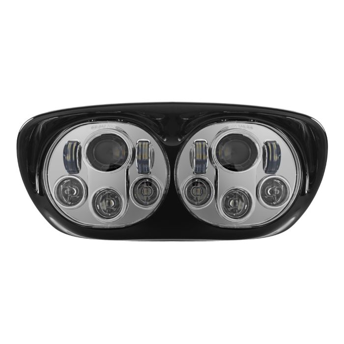 Hogworkz Harley® Road Glide Dual LED Chrome Headlight '98-'13