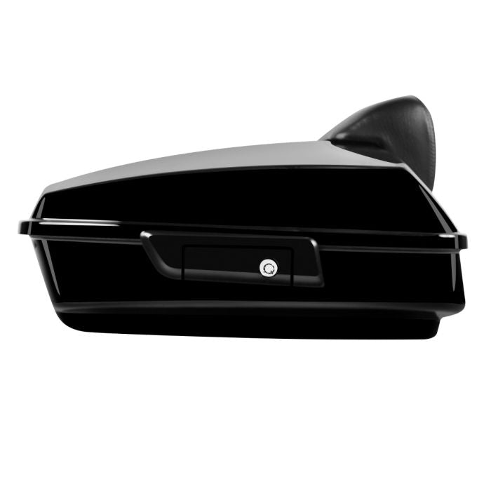 Hogworkz Vivid Black Chopped Tour Pack w/ Slim Backrest & Black Hardware for Harley® Touring '97-'22