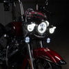 Hogworkz Harley® Chrome 4.5" LED HALOMAKER® Auxiliary Passing Lamps