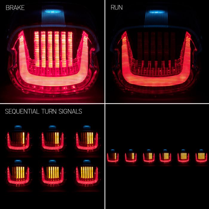 HOGWORKZ® Uproar Sequential LED Taillight w/ Plate Light | Clear