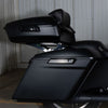 Hogworkz Vivid Black Chopped Tour Pack w/ Slim Backrest & Black Hardware for Harley® Touring '97-'22