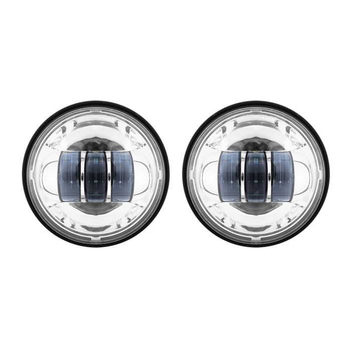 Hogworkz 7" LED Chrome Headlight with Auxiliary Passing Lamps