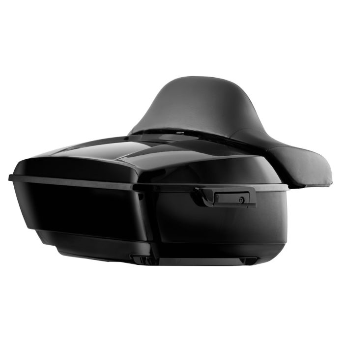 Hogworkz Vivid Black King Tour Pack w/ Full Backrest & Black Hardware for Harley® Touring '97-'22