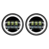 Hogworkz 7" LED Black HALOMAKER® Headlight with Halo Auxiliary Passing Lamps