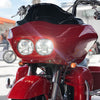 Hogworkz Harley® Road Glide Dual LED Chrome Headlight '98-'13
