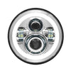 Hogworkz 7" LED Chrome HALOMAKER® Headlight with Auxiliary Passing Lamps