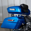 Hogworkz Vivid Black Chopped Tour Pack w/ Slim Backrest & Chrome Hardware for Harley® Touring '97-'22